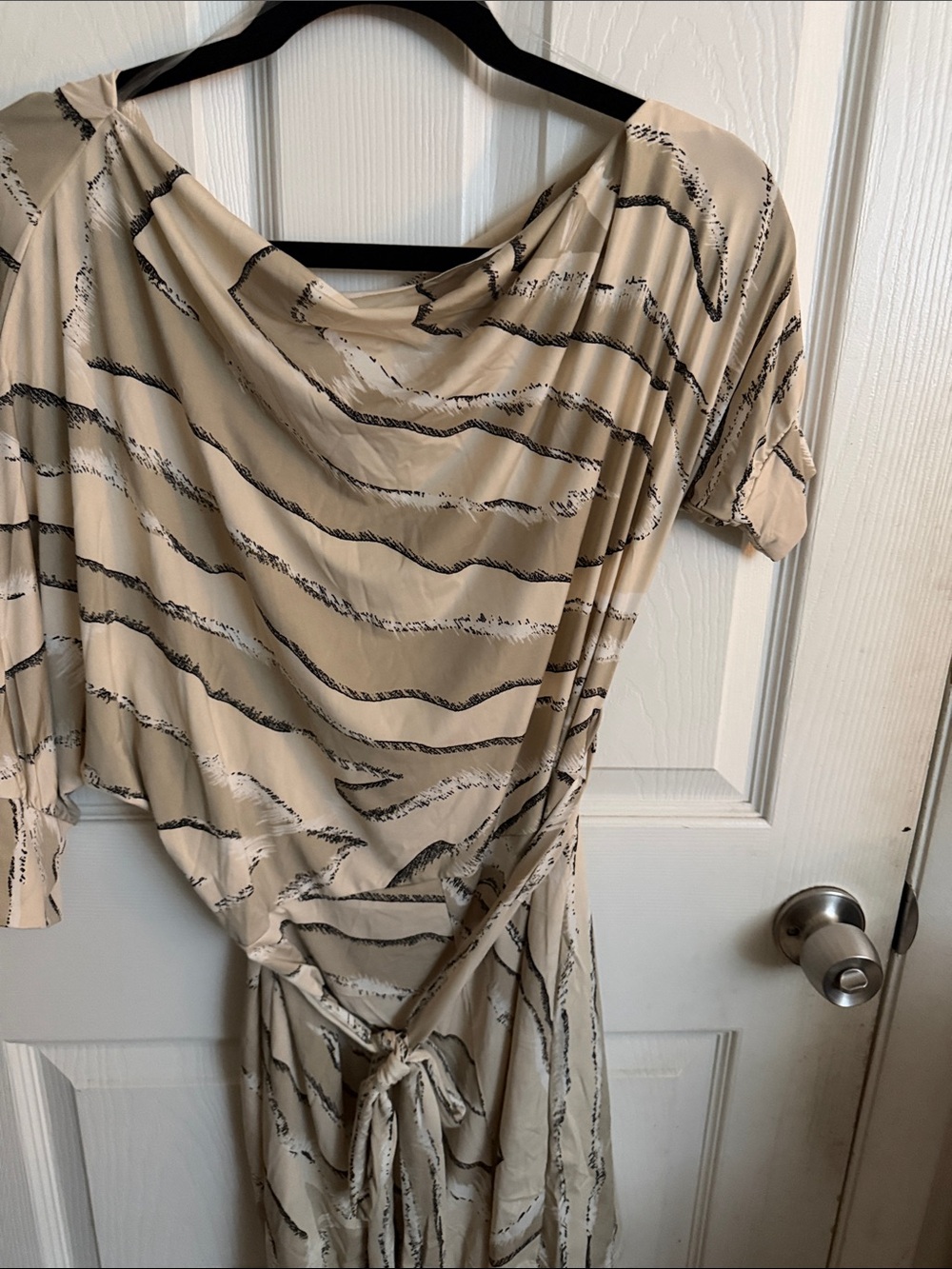 Janette Plus Beige and Black Printed Jumpsuit